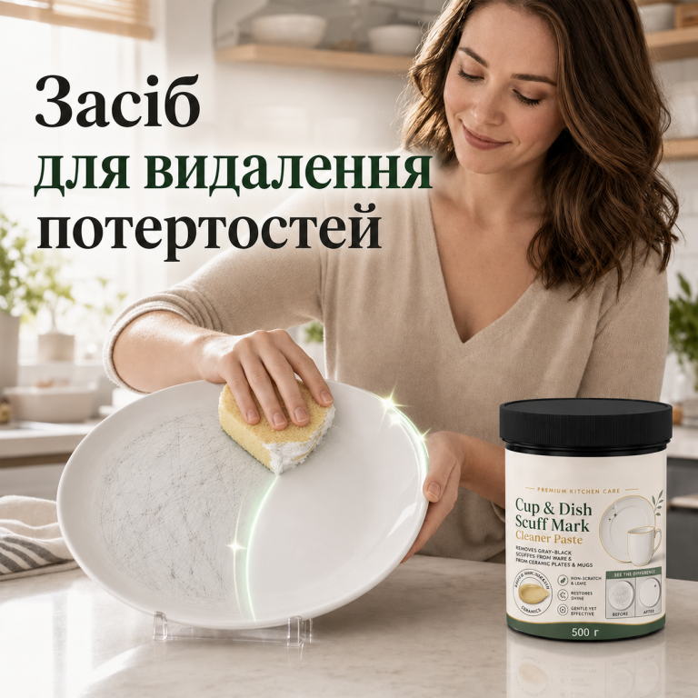 Паста для видалення потертостей і слідів з посуду Cup & Dish Scuff Mark Cleaner Paste, 500 г