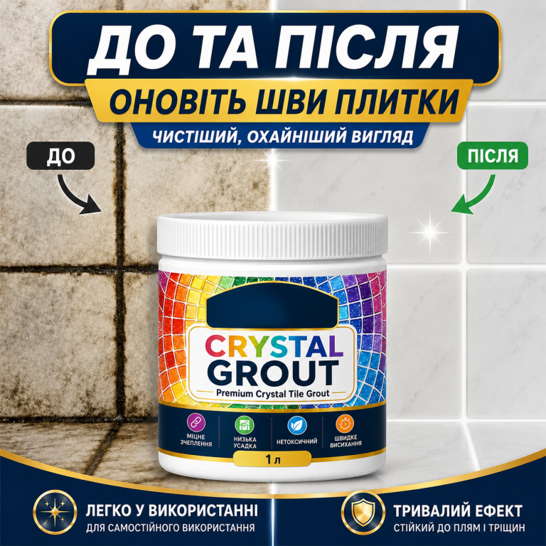 Водостійка затирка для швів плитки, 1л